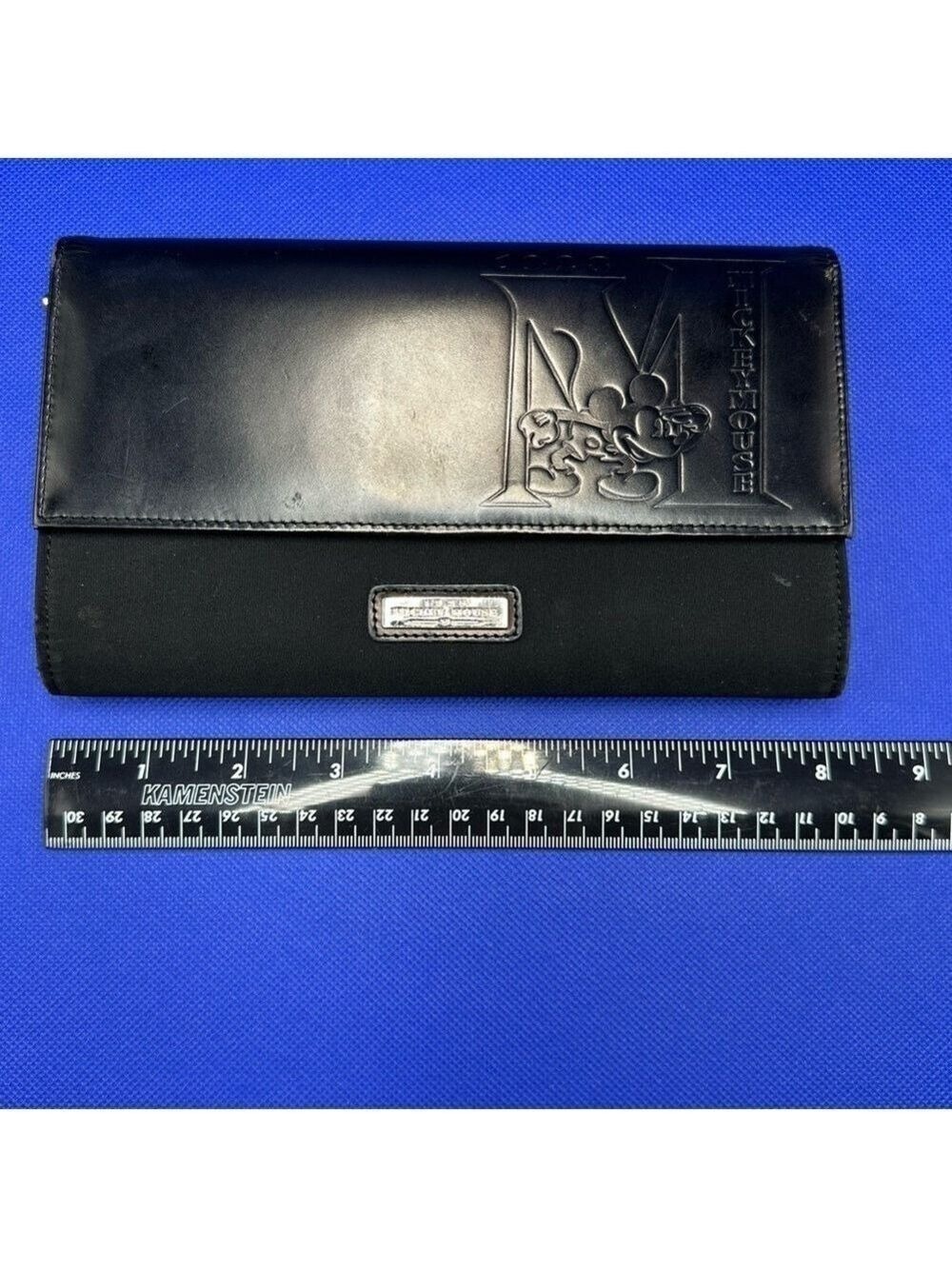 Vintage Disney Mickey Mouse 1928 Wallet Black with Mouse Ears Zipper - Picture 14 of 16